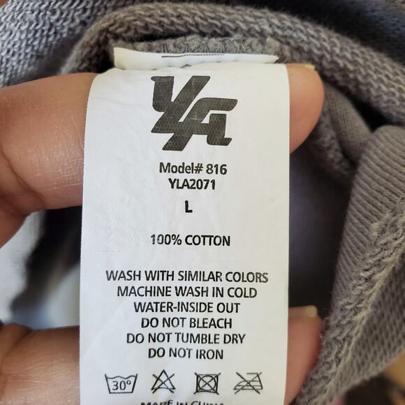 YoungLA Men 816 Terry Raw Cut Reversible Top Shirt L Gray Neutral Minimalist - Picture 6 of 11